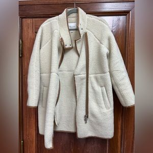 Madewell Cream Sherpa Estate Coat. Size SMALL